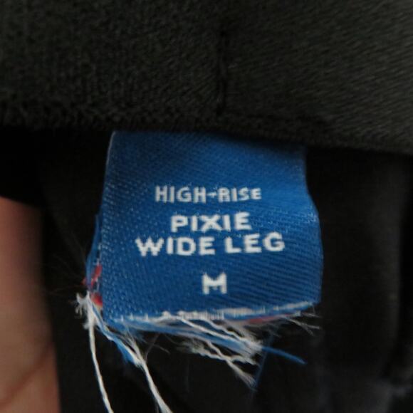 Old Navy Womens Sz M Black High Rise Pixie Wide Leg Pants Workwear Essential - Picture 5 of 7